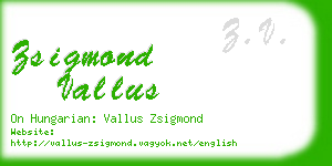 zsigmond vallus business card